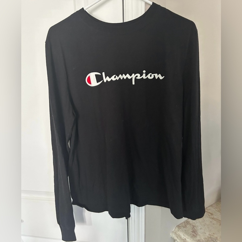 Champion Women's Long Sleeve  Tshirt XL Black